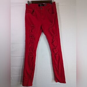 RPM red women's distressed jeans size 30x32